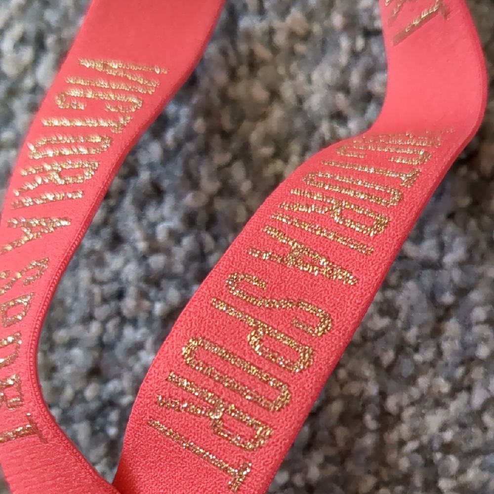 Pink Sports Bra with Gold Lettering - Picture 3 of 8